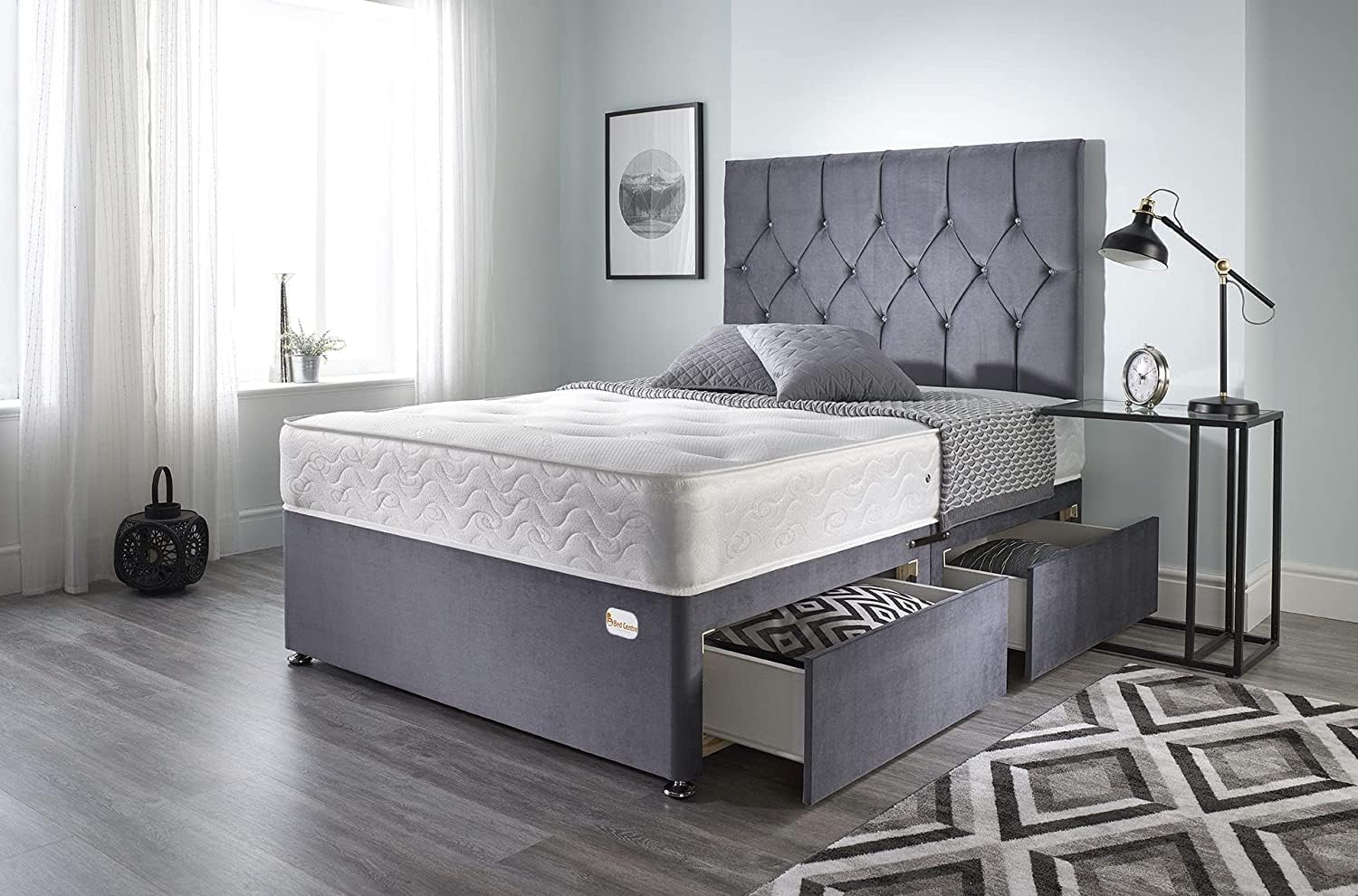 Double divan bed set top