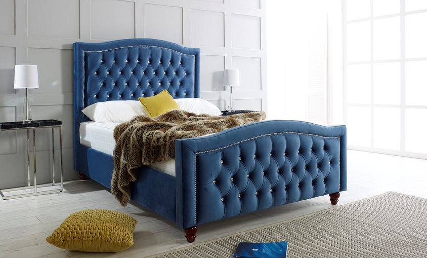 Berlin Ottoman Bed Frame In Blue