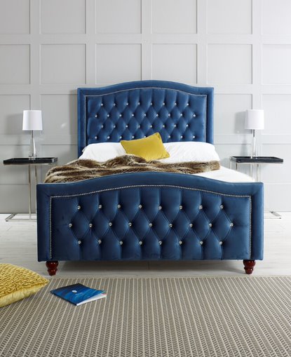 Berlin Ottoman Bed Frame In Blue