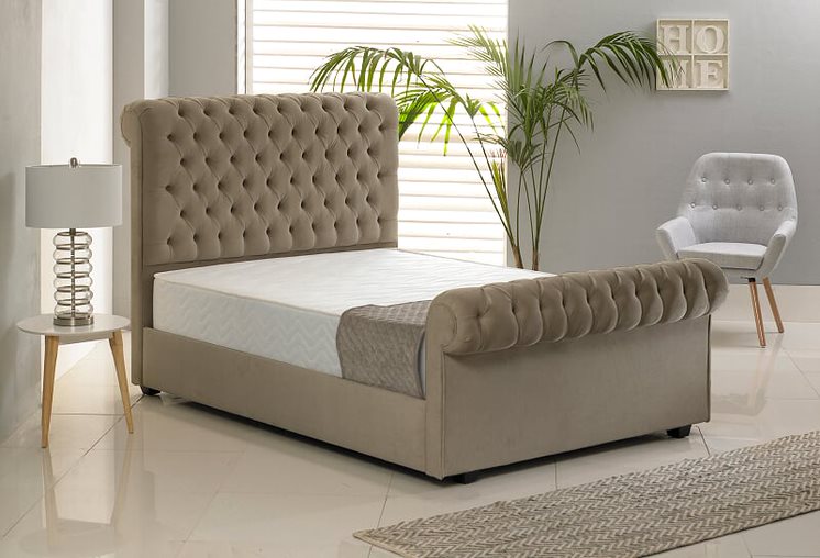 Leicester Ottoman Bed Frame In Light Brown