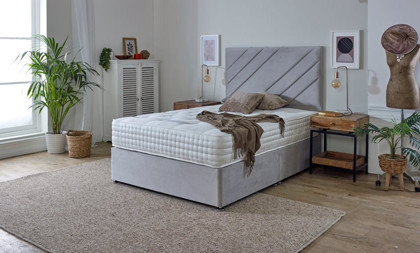 Alexandria Ottoman Bed Frame In Light Gray