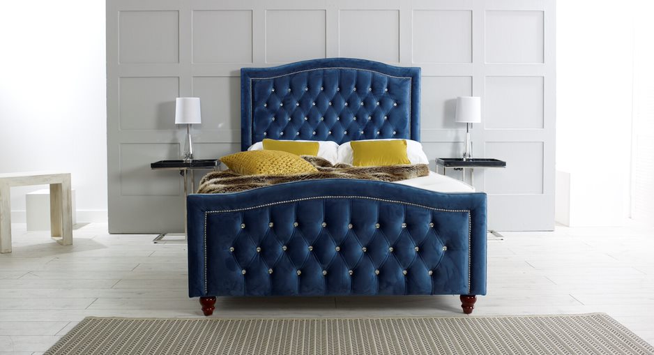 Berlin Ottoman Bed Frame In Blue